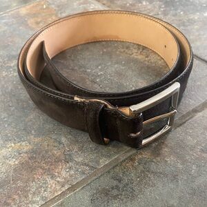 Crockett & Jones Dark Brown Suede Belt